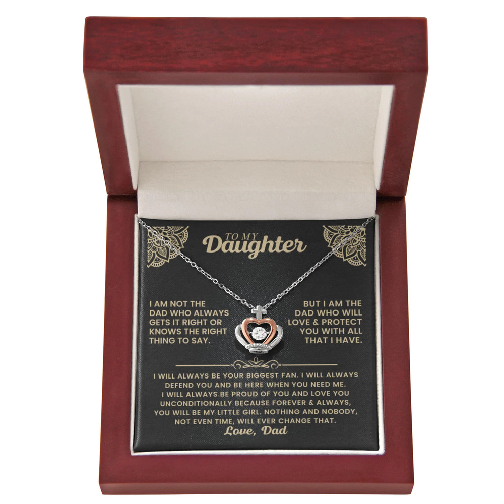 Biggest Fan Dad Crown Pendant Necklace